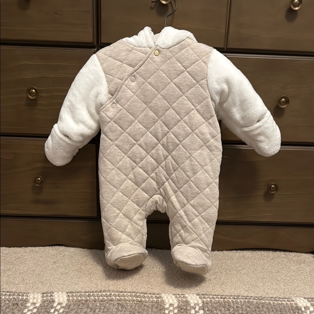 Cozy Cream Quilted Kids One Piece